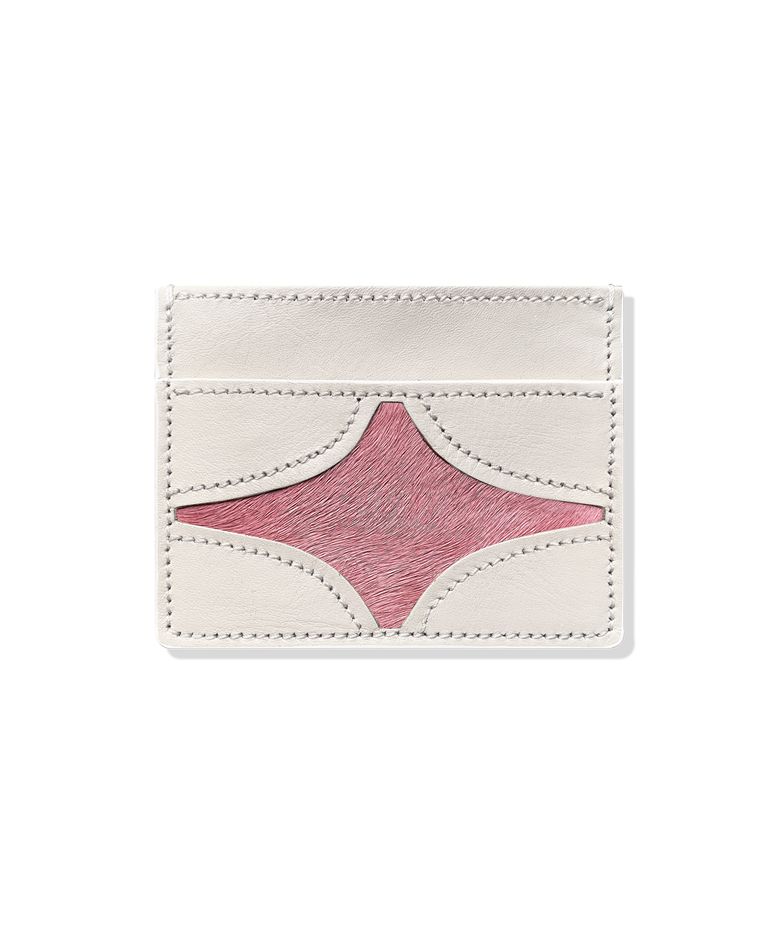STING CARD WALLET IVORY WHITE (PINK FUR)