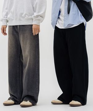 [2PACK] 노멀 우먼 워싱 와이드 데님 팬츠 6 Color [ULZD_9001]