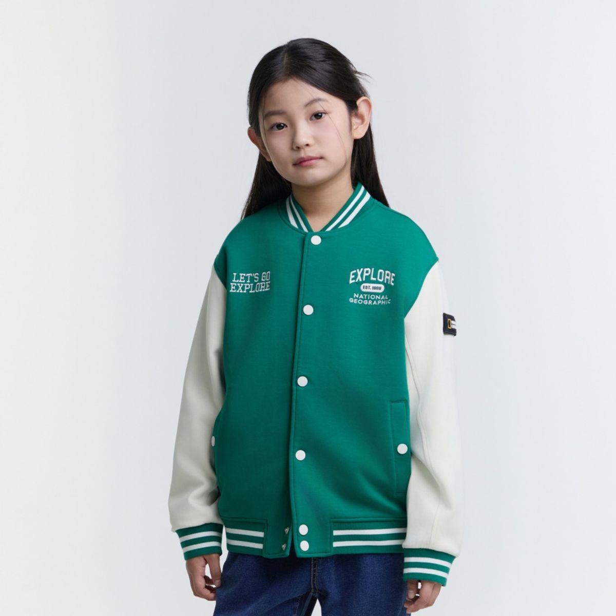 내셔널지오그래픽 키즈(NATIONAL GEOGRAPHIC KIDS) K251UJP940 저지 베이스볼 점퍼 GREEN