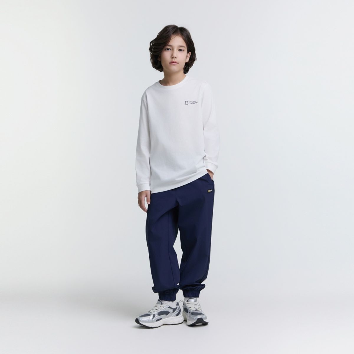내셔널지오그래픽 키즈(NATIONAL GEOGRAPHIC KIDS) K251UPB901 싱글 티셔츠/팬츠 SET WHITE