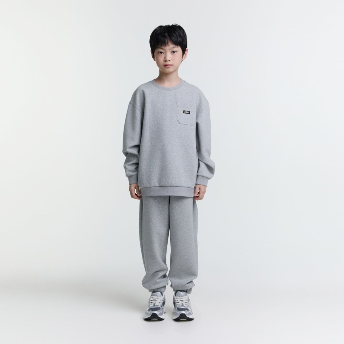 내셔널지오그래픽 키즈(NATIONAL GEOGRAPHIC KIDS) K251UPB910 맨투맨 SET MGREY