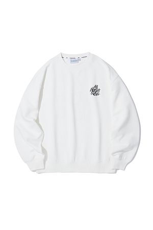 흘림체 로고 맨투맨 O화이트 ANZ1TM31GOH