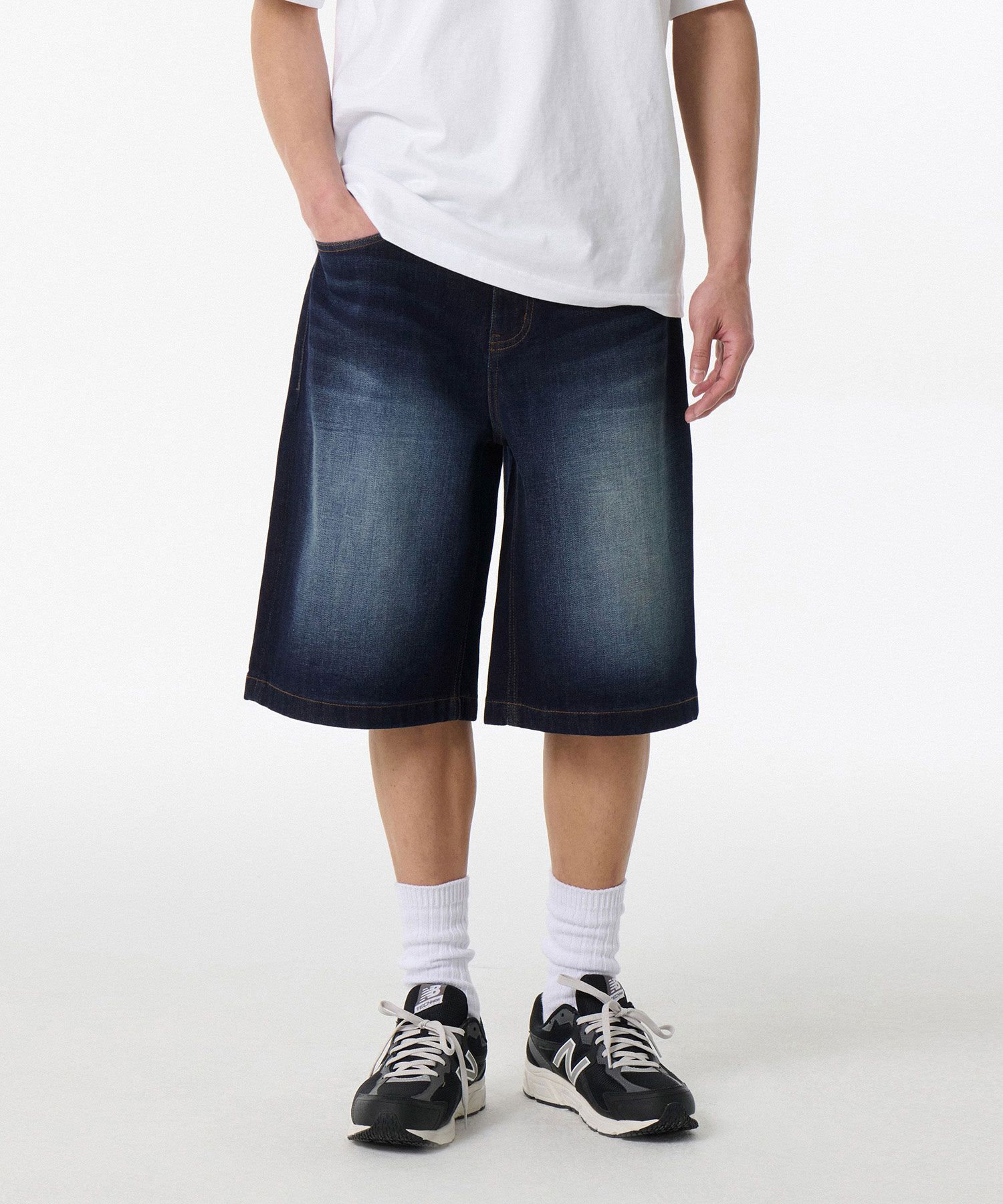 ★MUSINSA STANDARD★ Big Brush Cargo Bermuda Denim Pants Sky MUSINSA | MUSINSA STANDARD Big Brush Cargo Bermuda Denim