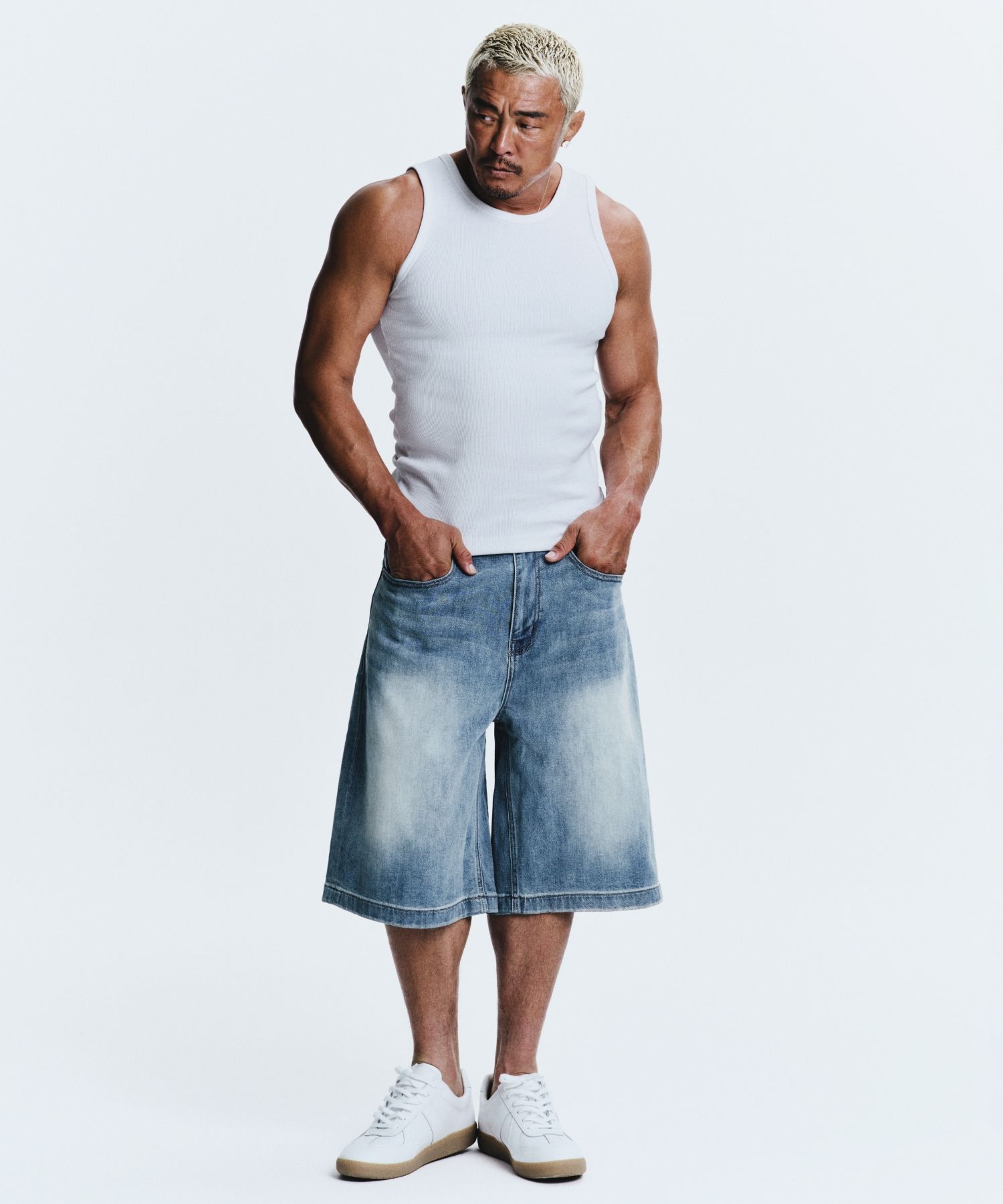 ★MUSINSA STANDARD★ Big Brush Cargo Bermuda Denim Pants Sky MUSINSA | MUSINSA STANDARD Big Brush Cargo Bermuda Denim