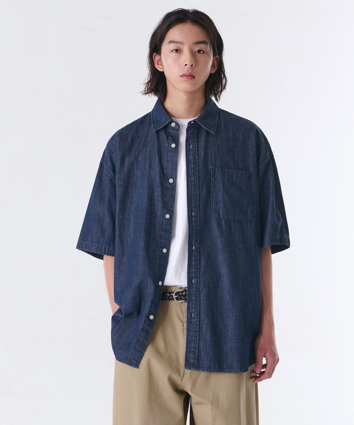 ★MUSINSA STANDARD★ Oversized short sleeve denim shirt indi MUSINSA | MUSINSA STANDARD Oversized short sleeve denim