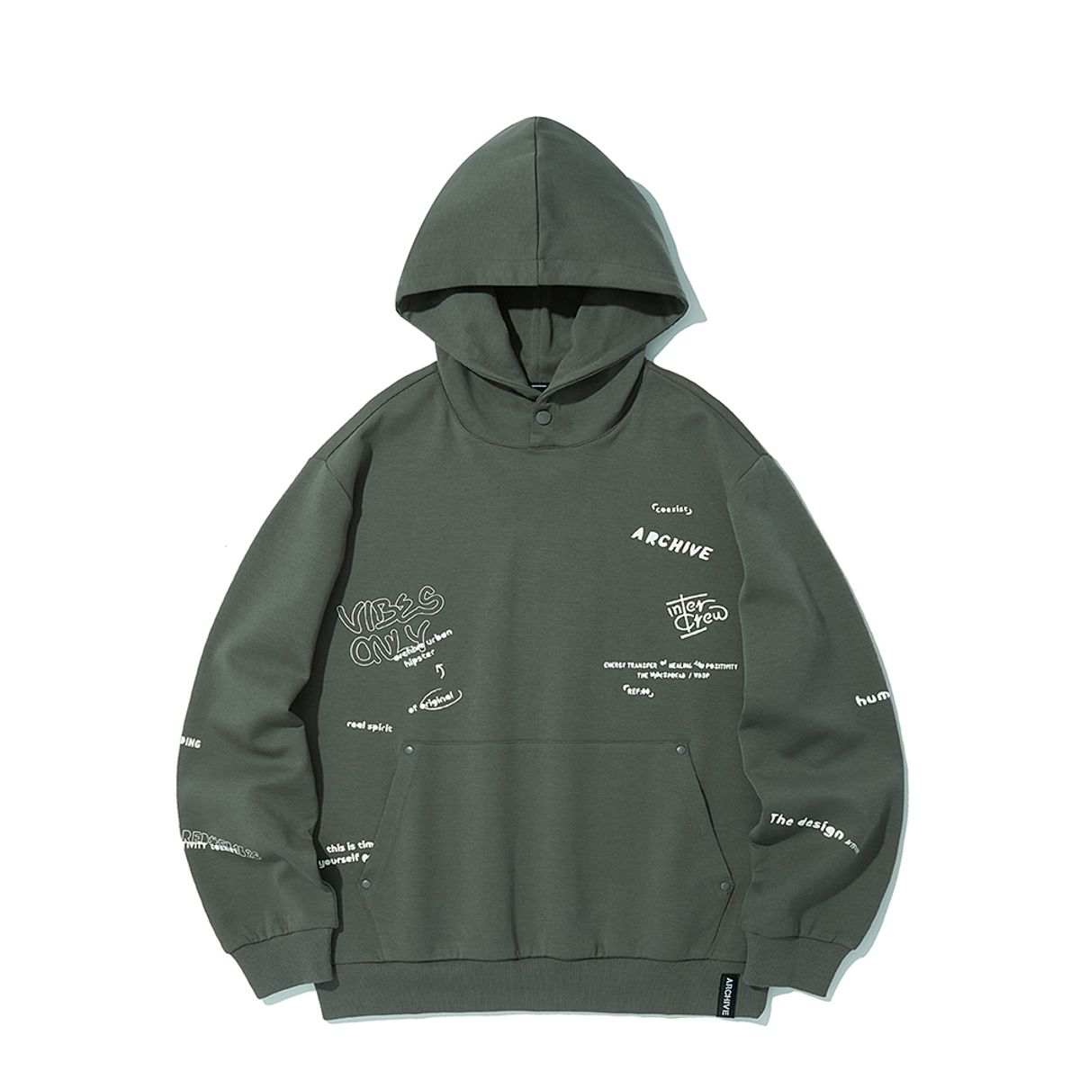 인터크루(INTERCREW) 키치 후드 풀오버 카키 ITZ1TH02AKH