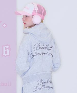 여아 레터링포인트 후드집업(K251TJ640P 멜란지 그레이