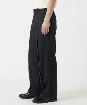 와이드 더블핀턱 슬랙스