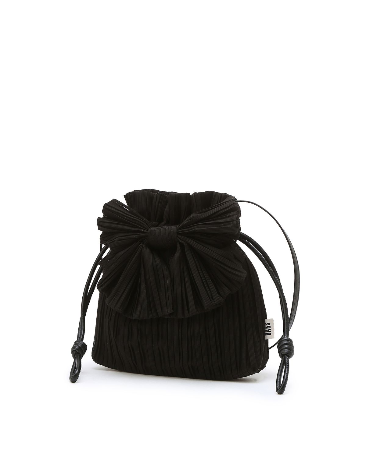 닥스 여성 액세서리(DAKS WOMENS ACCESSORIES) 블랙 리본장식 복조리 플리츠 미니버킷백 DCBA5E984BK