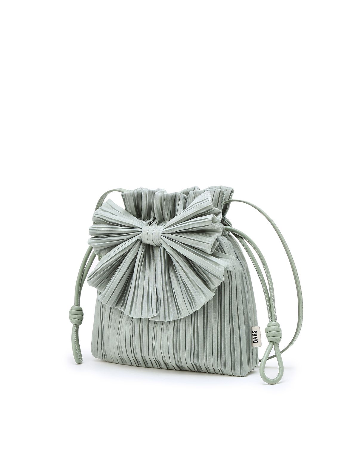 닥스 여성 액세서리(DAKS WOMENS ACCESSORIES) 블루 리본장식 복조리 플리츠 미니버킷백 DCBA5E986T1