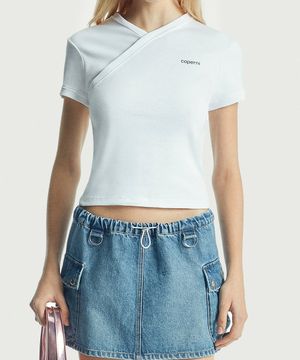 (W) 브이넥 라인 티셔츠 옵틱 화이트 V NECK LINE T-SHIRT OPTIC WHITE