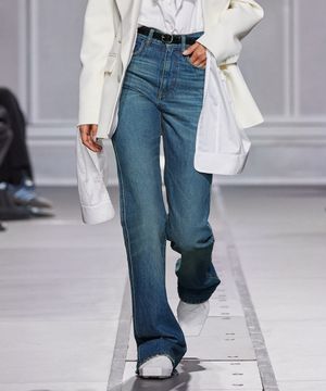 (W) 스트레이트 레그 데님 팬츠 블루 STRAIGHT LEG DENIM BLUE