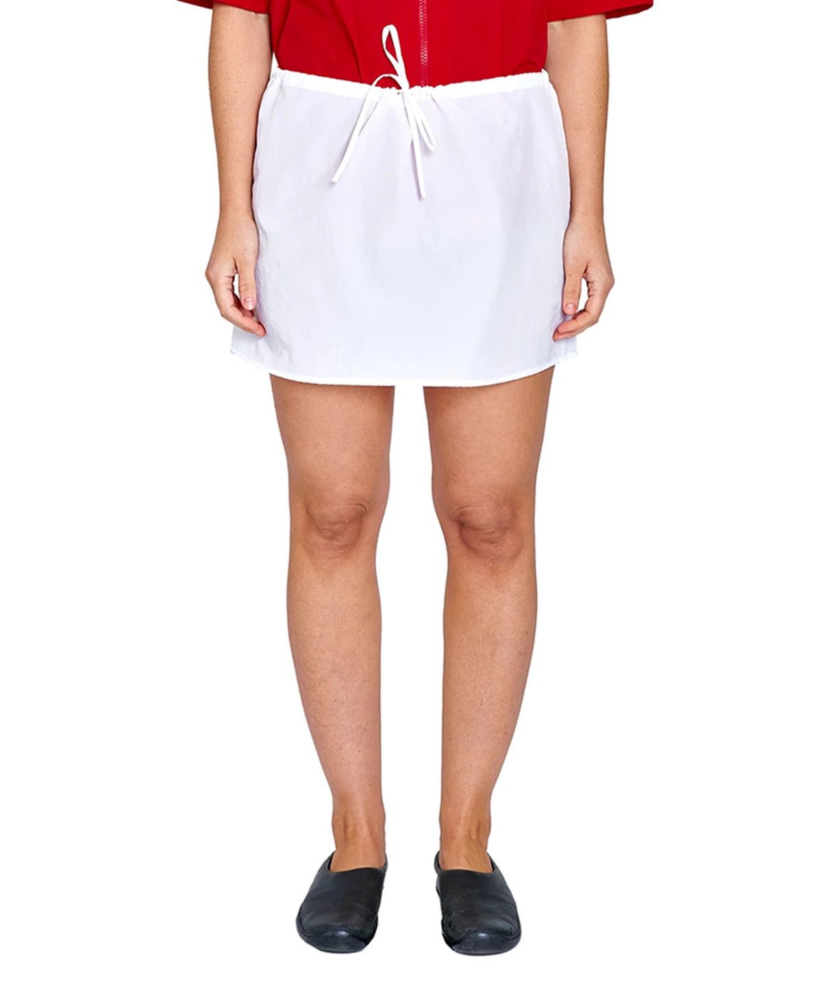 커밍 오브 에이지(COA NYC) (W) 드로우스트링 미니 스커트 화이트 DRAWSTRING MINI SKIRT WHITE