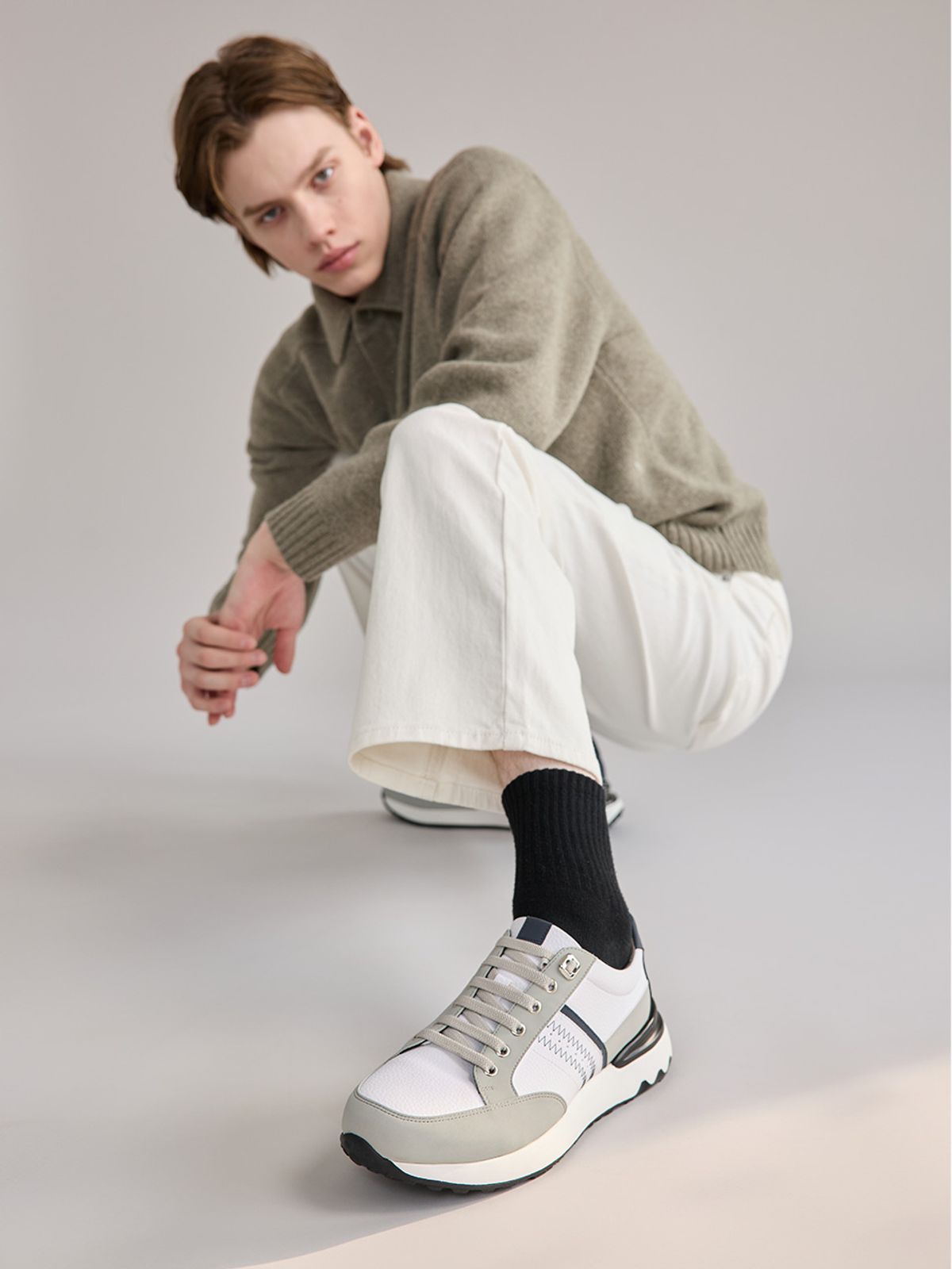 엘칸토(ELCANTO) 마쯔 남성 엑티브 밴드 스니커즈 4cm LCMS41M513