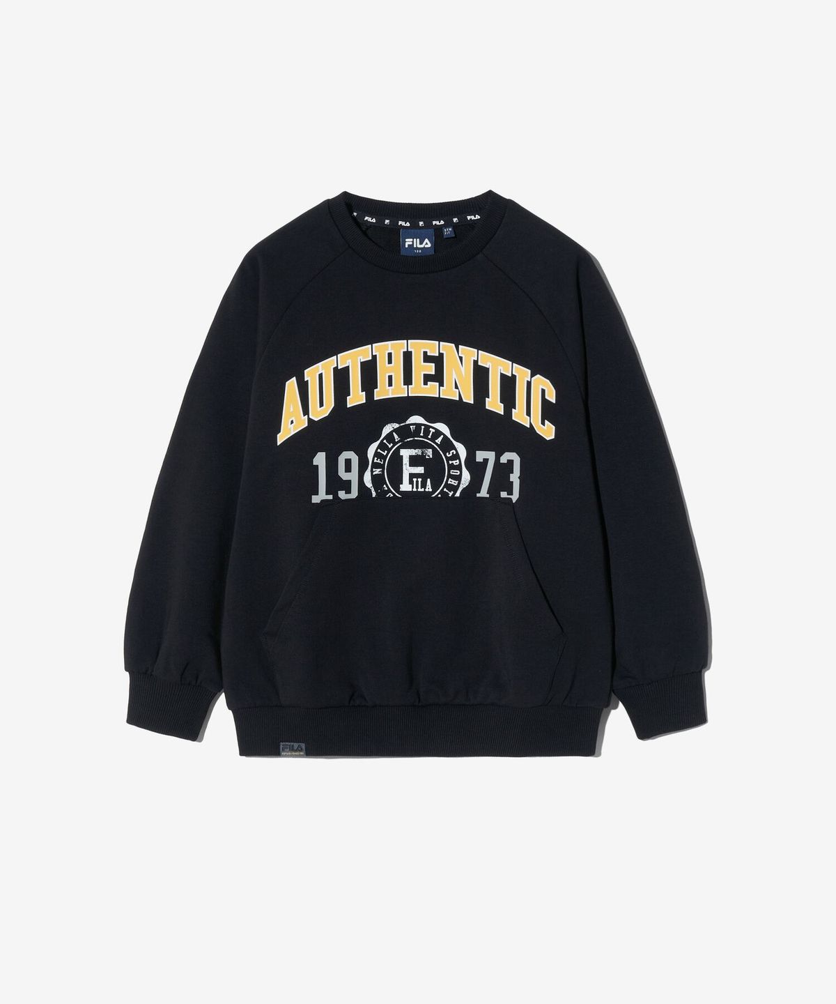 휠라 키즈(FILA KIDS) 캠퍼스 바시티 맨투맨(FK2POH1302XBLK)