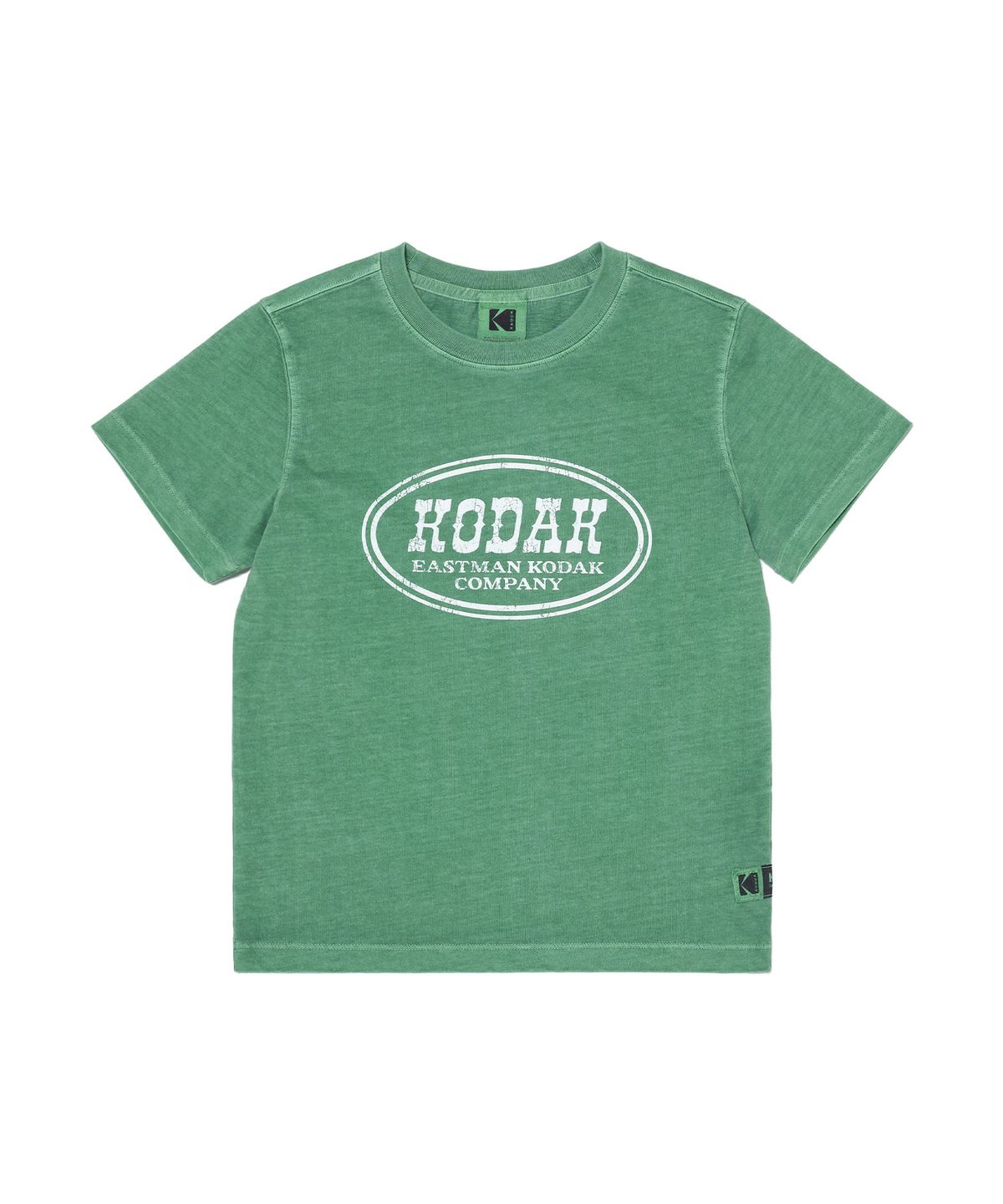 코닥(KODAK) 씨너리 그래픽 피그먼트다잉 반팔티셔츠 우먼 GREEN