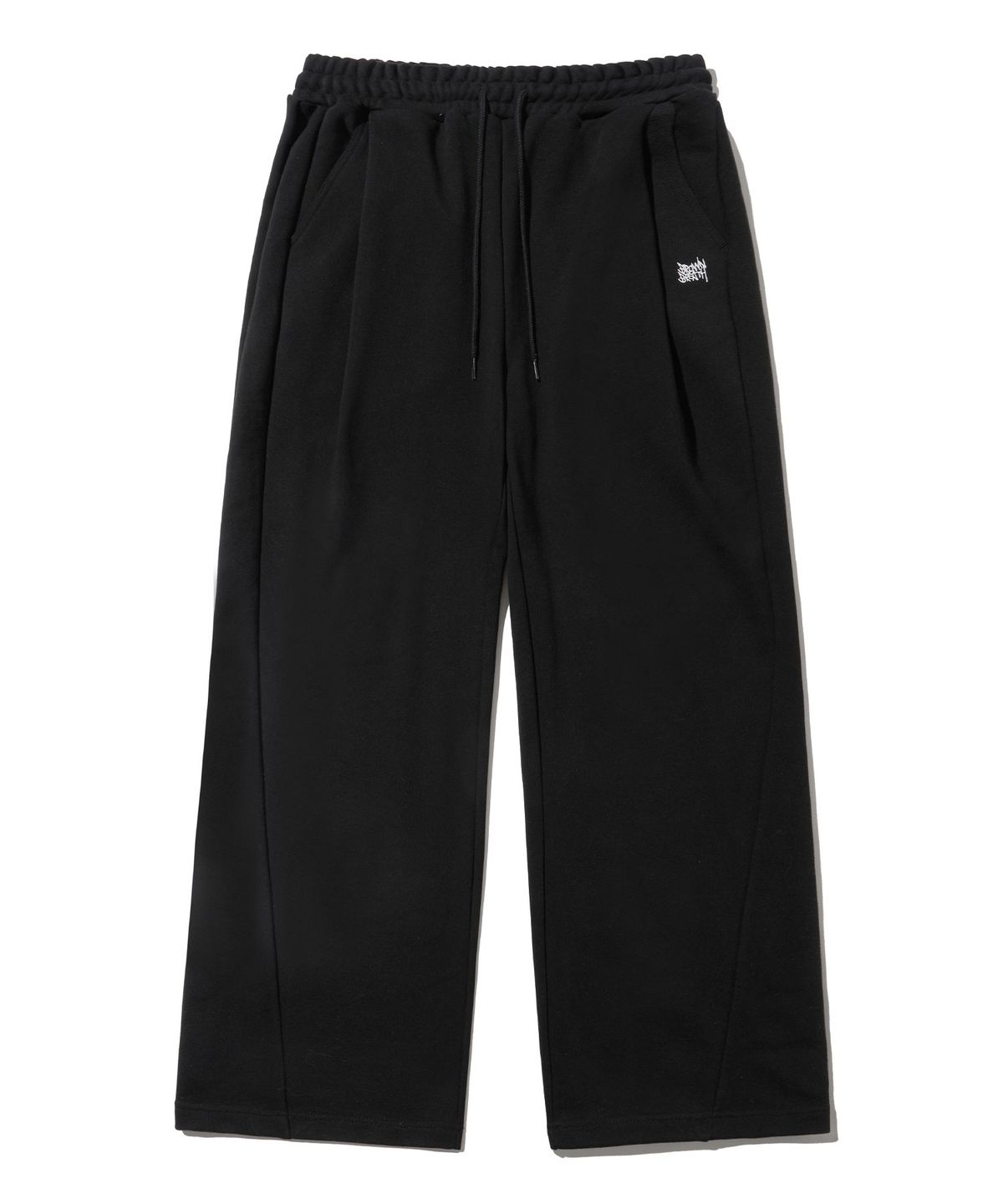 브라운브레스(BROWNBREATH) TWO TUCK WIDE TAG SWEAT PANTS - BLACK