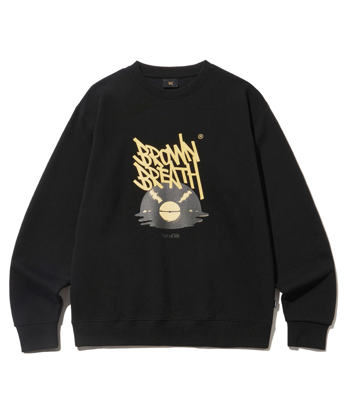브라운브레스(BROWNBREATH) PART OF TAG CREWNECK - BLACK