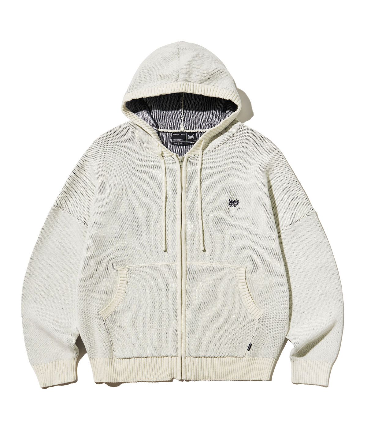 브라운브레스(BROWNBREATH) TAG KNIT HOOD ZIP UP - IVORY