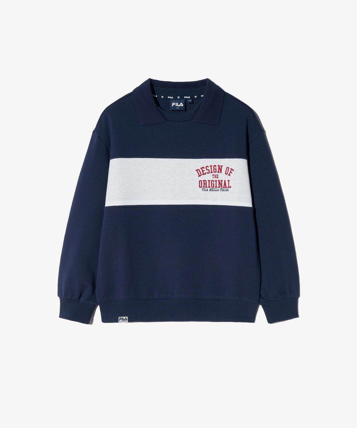 휠라 키즈(FILA KIDS) 카라 배색 맨투맨