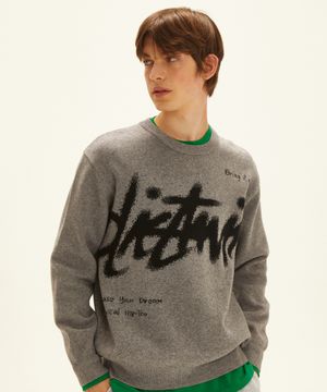 빅 로고 니트 MELANGE GREY (LP1SU060-097)