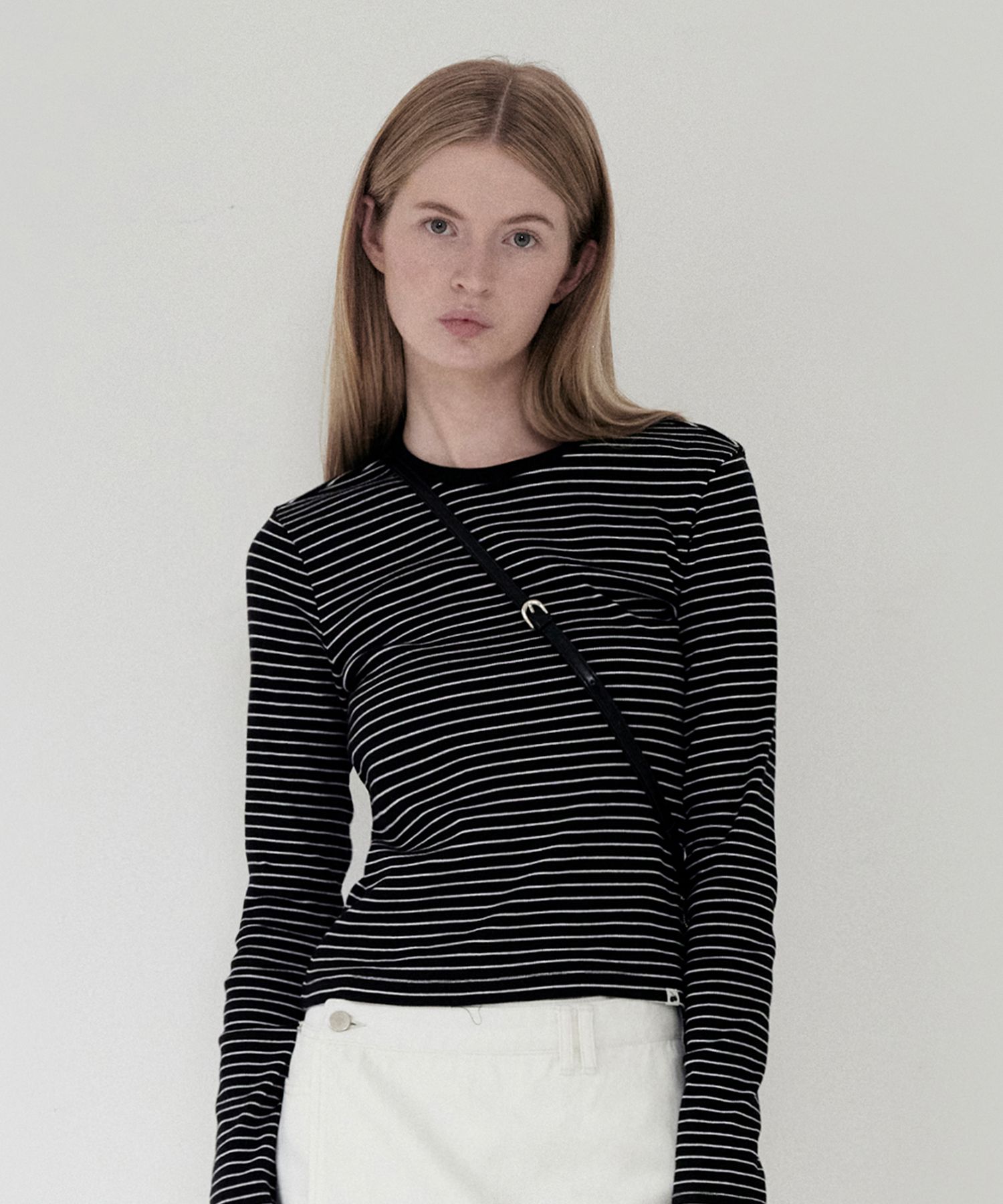 MUSINSA | KIRSH Kirsch Plain Stripe Slim Fit Long Sleeve [Black]