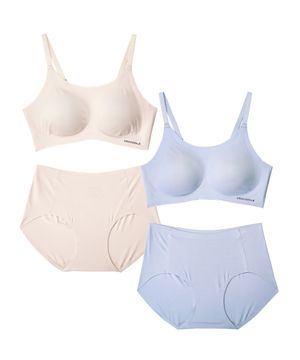 [2PACK] 소프트핏 쉘론 스트랩 패드일체형 브라팬티 세트