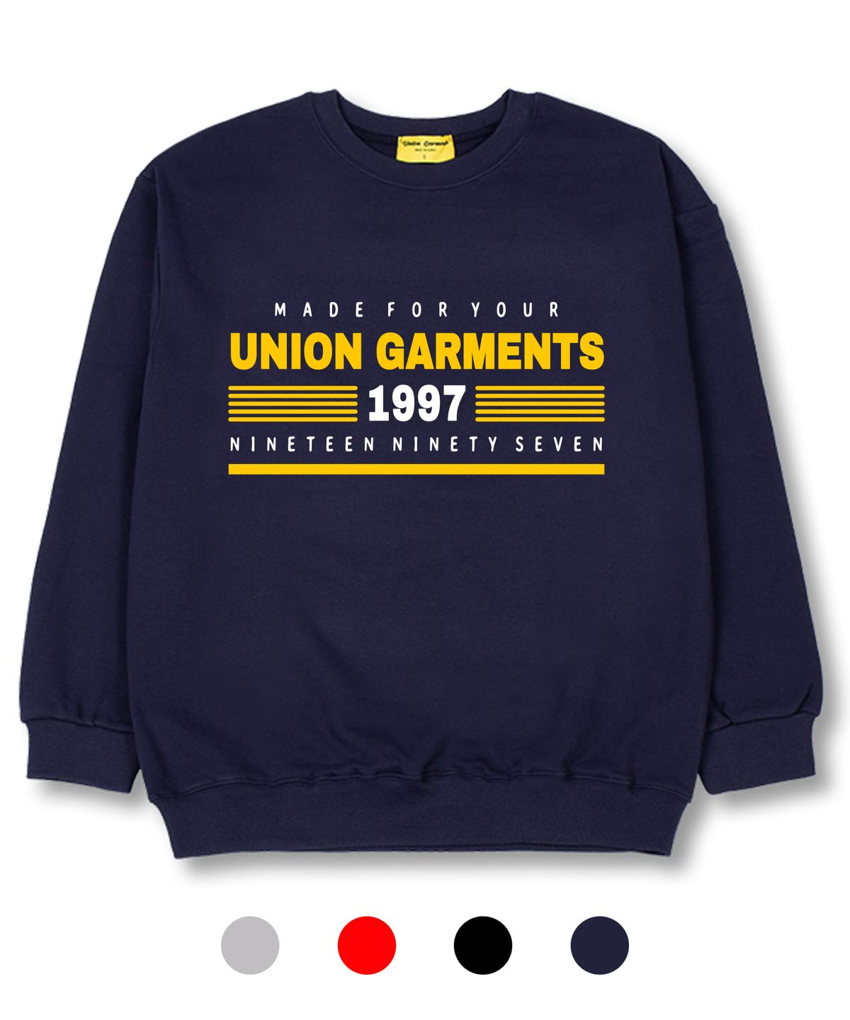 유니온가먼츠(UNION GARMENTS) 나인티세븐 쭈리 오버핏 맨투맨 티셔츠