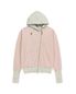 STRIPE UNBALANCED ZIPUP HOODIE (PINK)