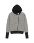 STRIPE UNBALANCED ZIPUP HOODIE (CHARCOAL)