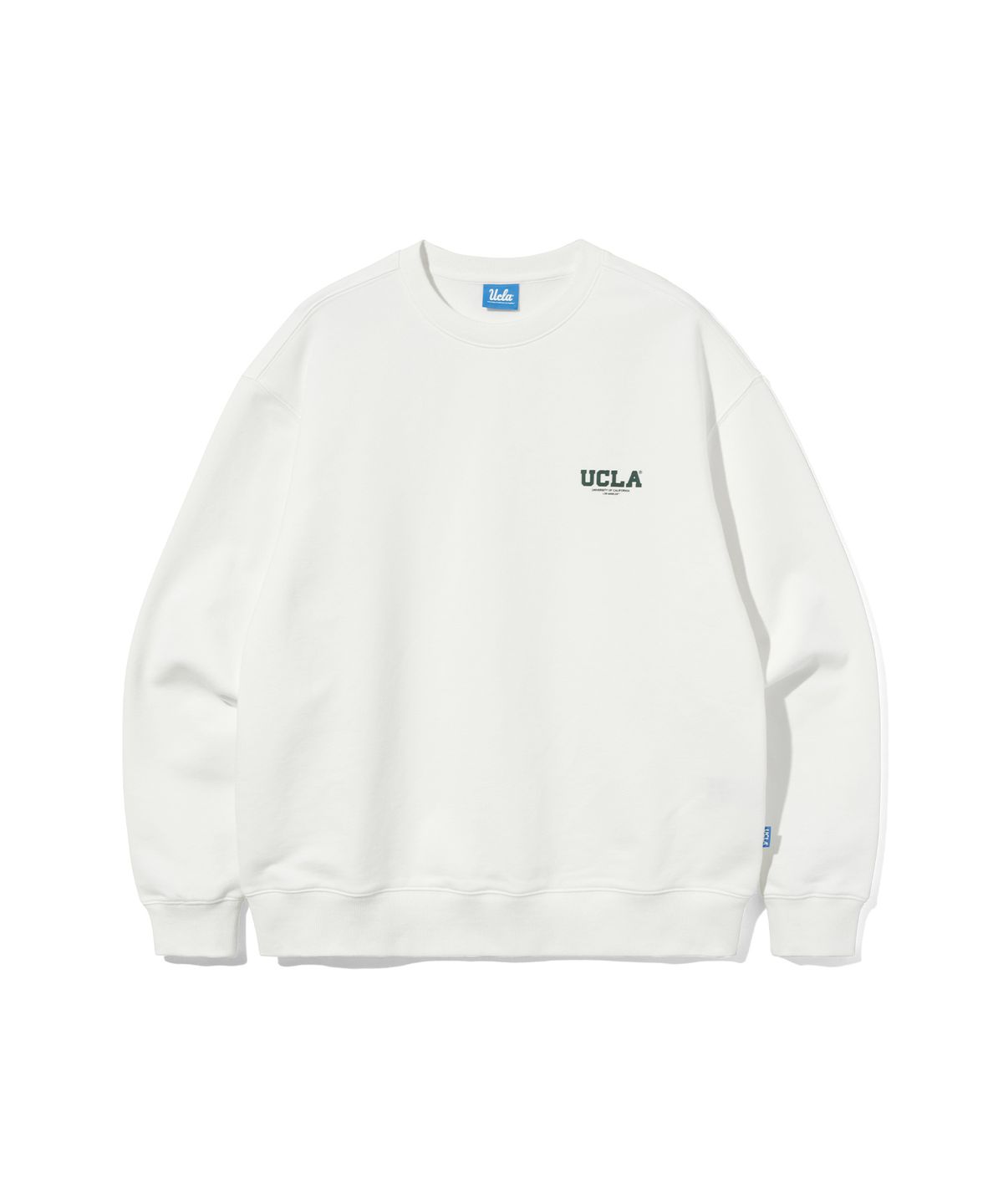 유씨엘에이(UCLA) 남녀공용 스몰로고 베이직 스웨트 셔츠[O-WHITE](UBRLT81)