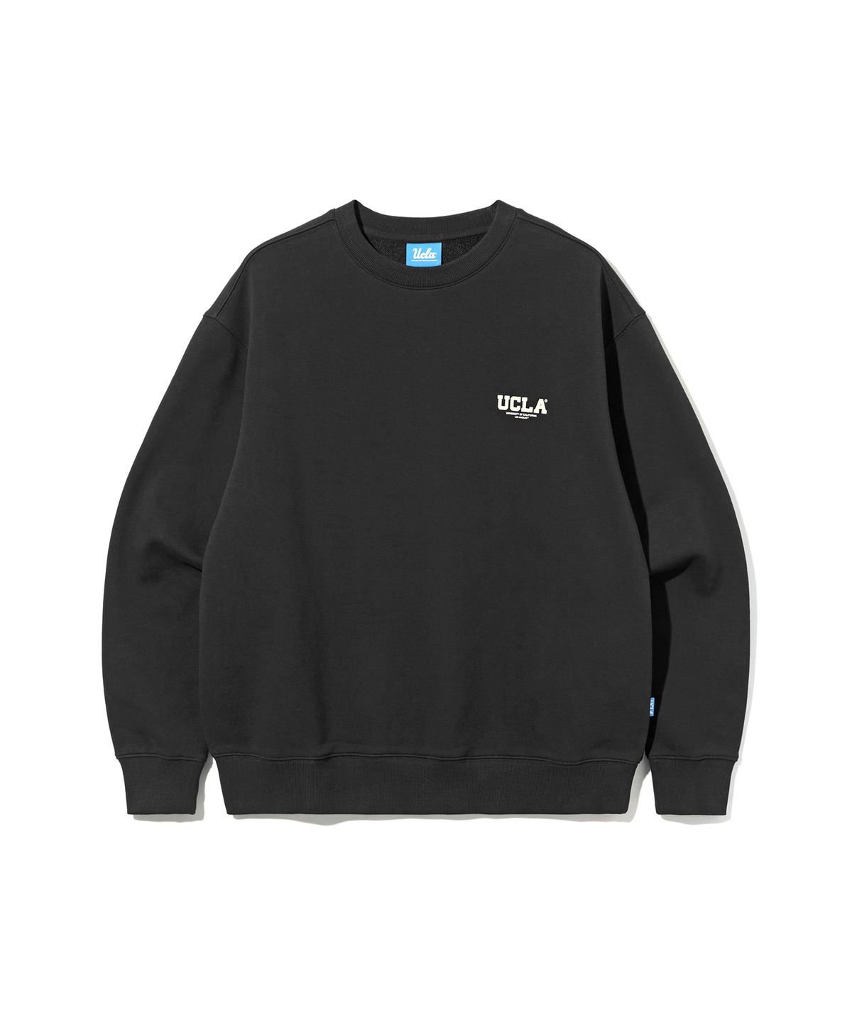 유씨엘에이(UCLA) 남녀공용 스몰로고 베이직 스웨트 셔츠[BLACK](UBRLT81)