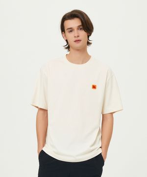 시그니처 로고 아스킨 반팔 티셔츠 BEIGE