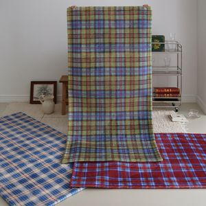 페블 체크 패턴 디자인 미니 침실 러그