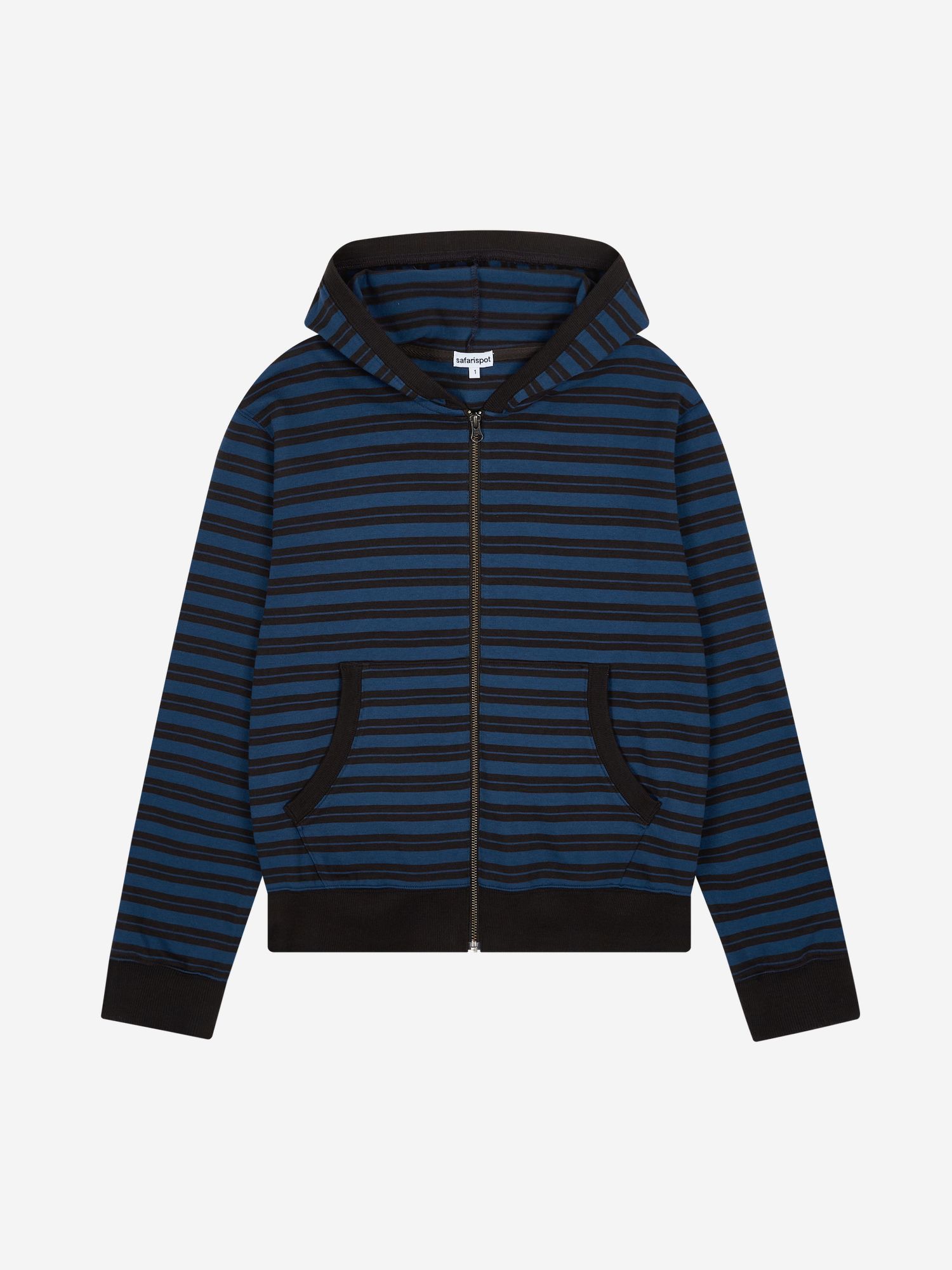 MUSINSA | SAFARISPOT Striped Hoodie Zip-Up (Navy/Black)