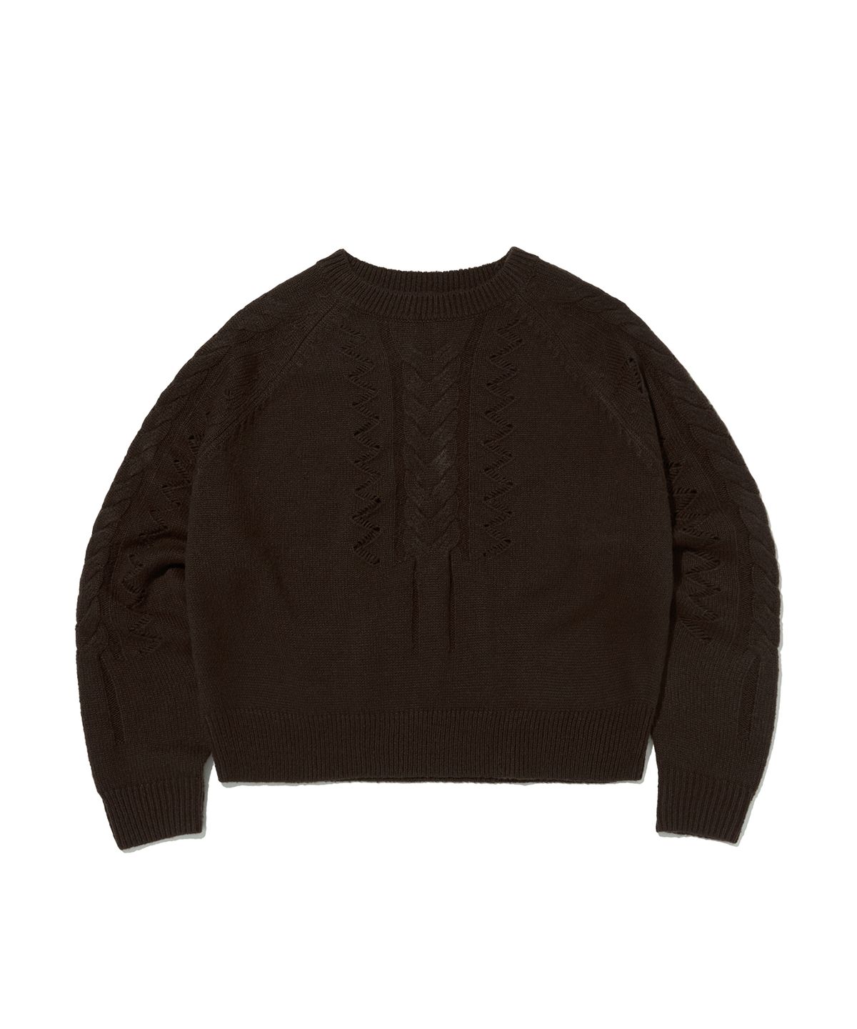 스웨이드(SUADE) DAMAGED CABLE KNIT [BROWN]