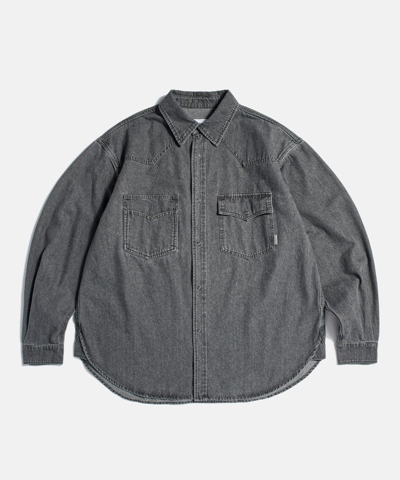 Denim Western Shirt Washed Grey