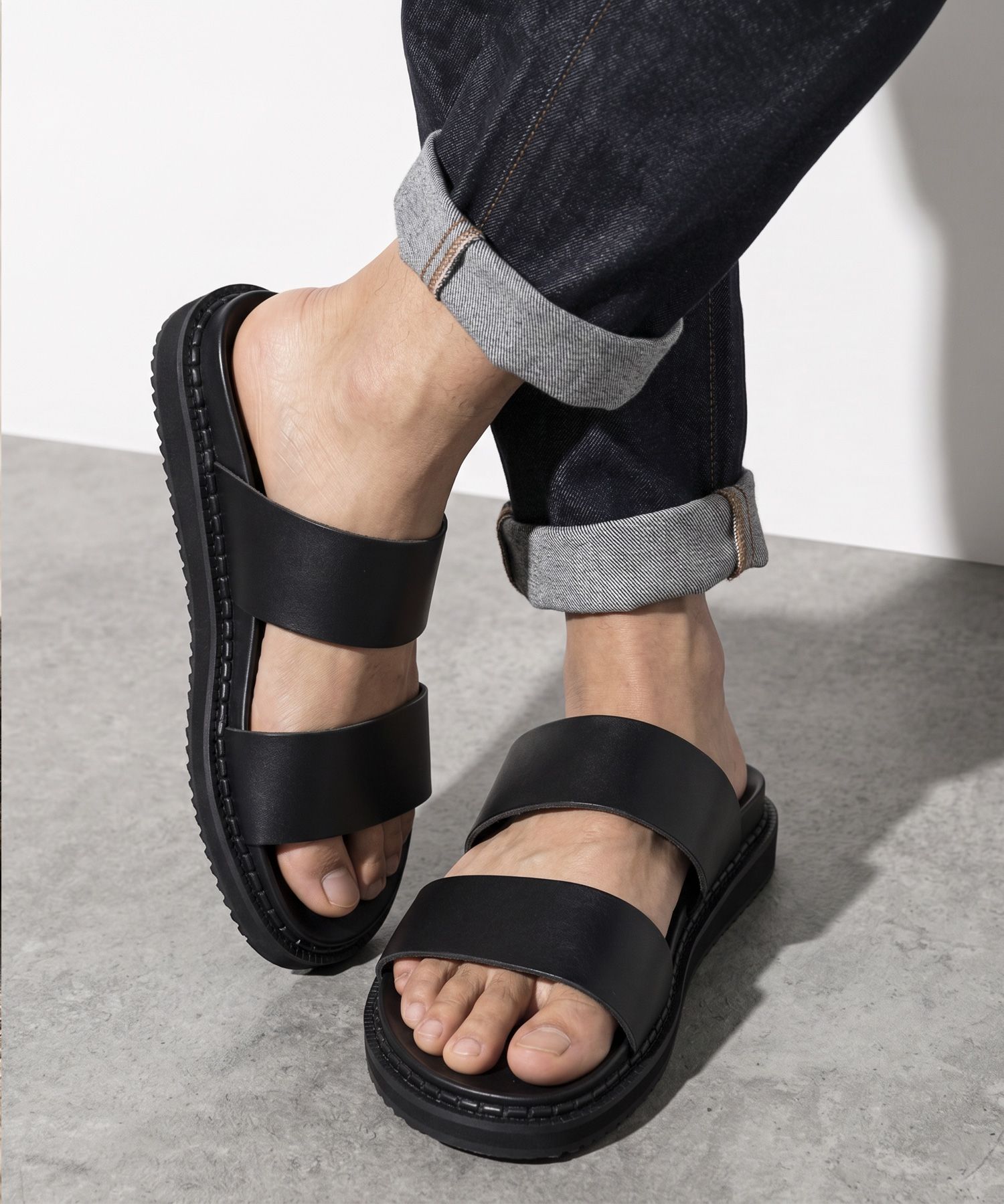 MUSINSA公式 | THENOPI キノイ イソン 4cm ヒールアップレザーサンダル
