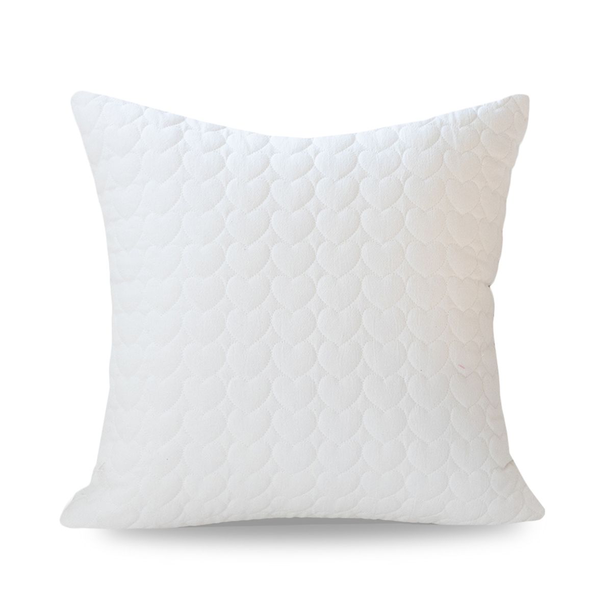 쿠션이야기(CUSHIONSTORY) 하트팝 누빔 쿠션 커버 화이트