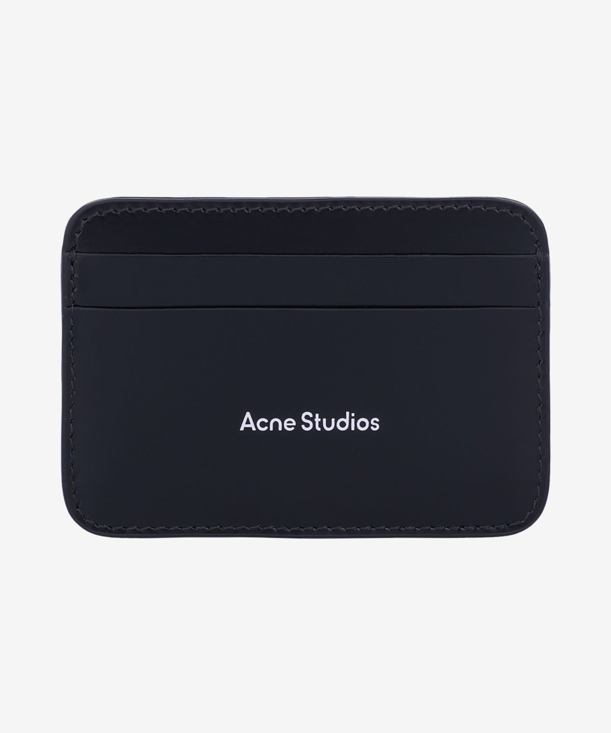 아크네 스튜디오(ACNE STUDIOS) 로고 가죽 카드 홀더 - 블랙 / CG0262900