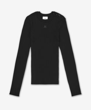 숄더 스냅스 립 니트 - 블랙 / VESMPU187FI00019999