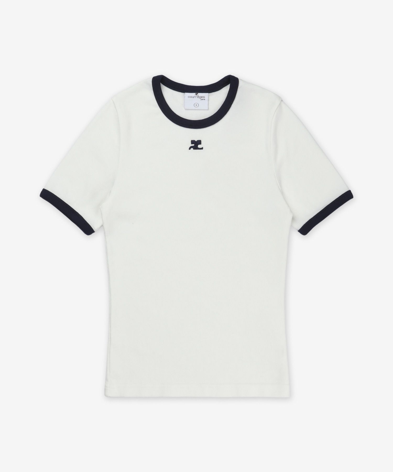 MUSINSA | COURREGES Signature Contrast Short Sleeve T-Shirt