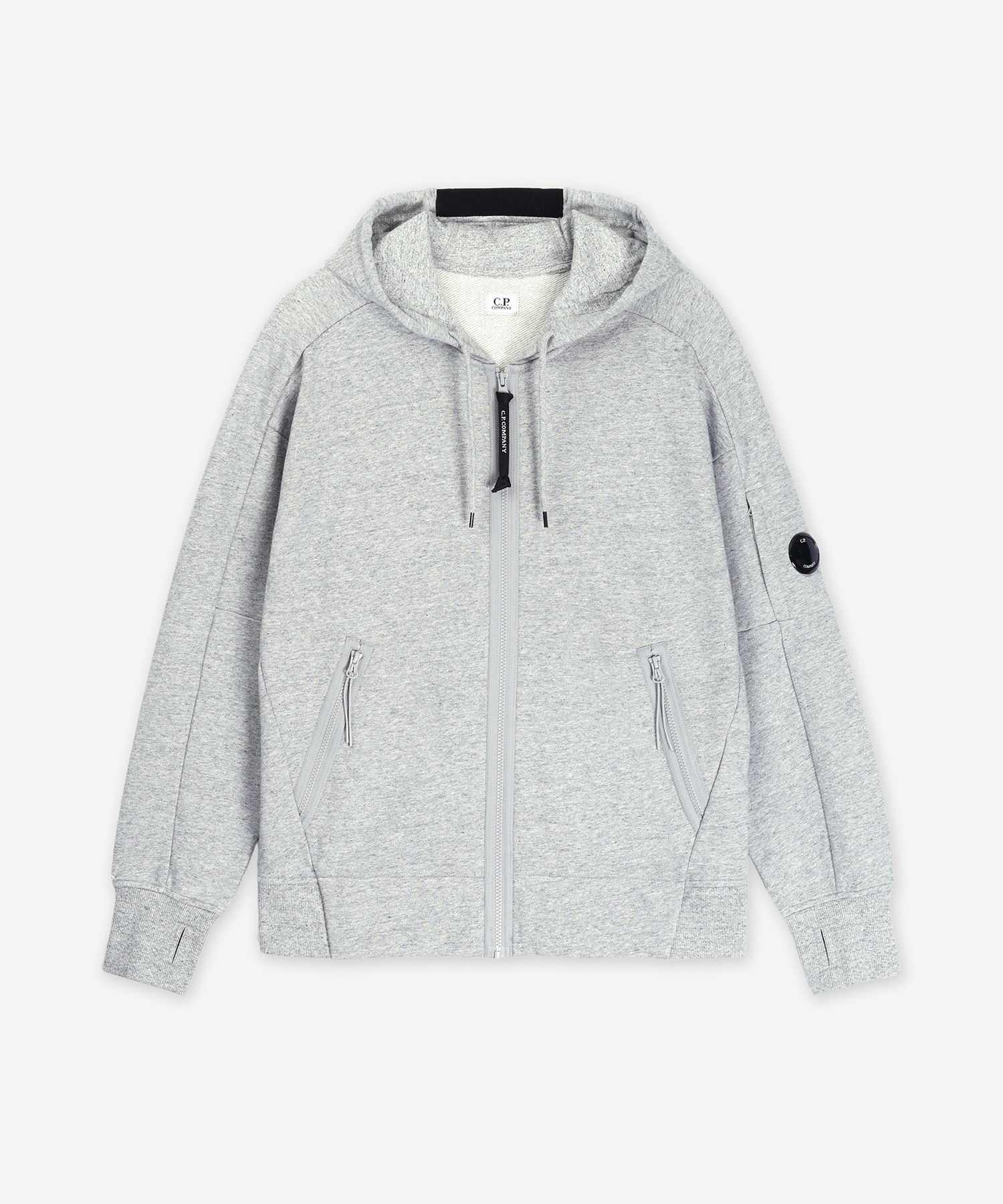 ★C.P. Company★ Diagonal Raised Fleece Man to Man Greystone C.P. Company Mens Diagonal Raised Fleece Hoodie In Greystone