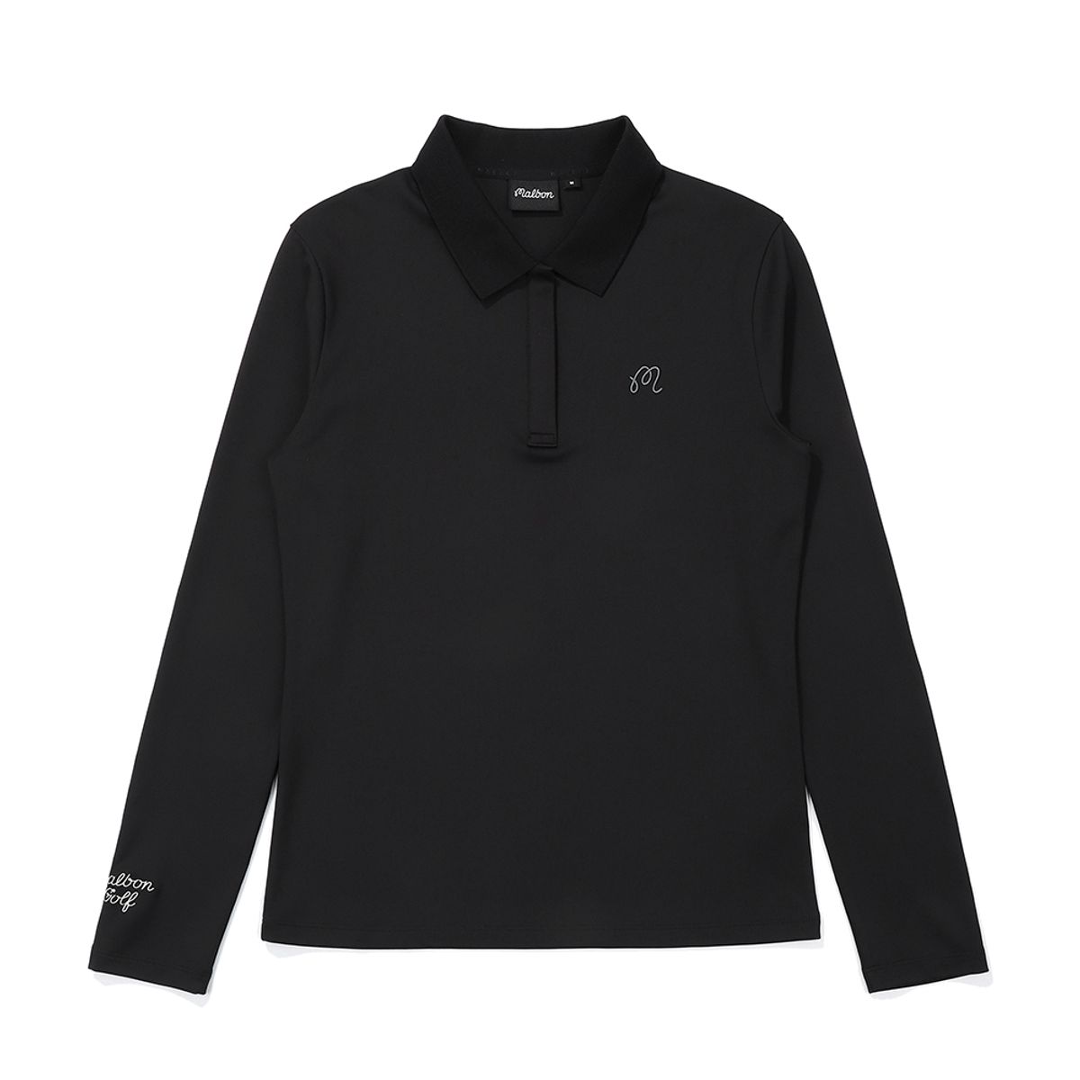 말본 골프(MALBON GOLF) 카라 포인트 긴팔 티셔츠 BLACK (WOMAN)