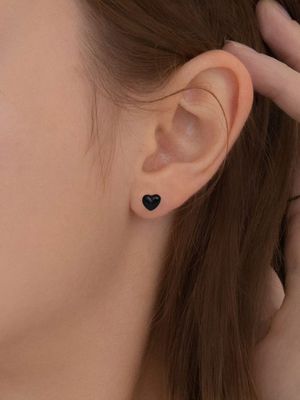 미니 컬러 하트 이어링