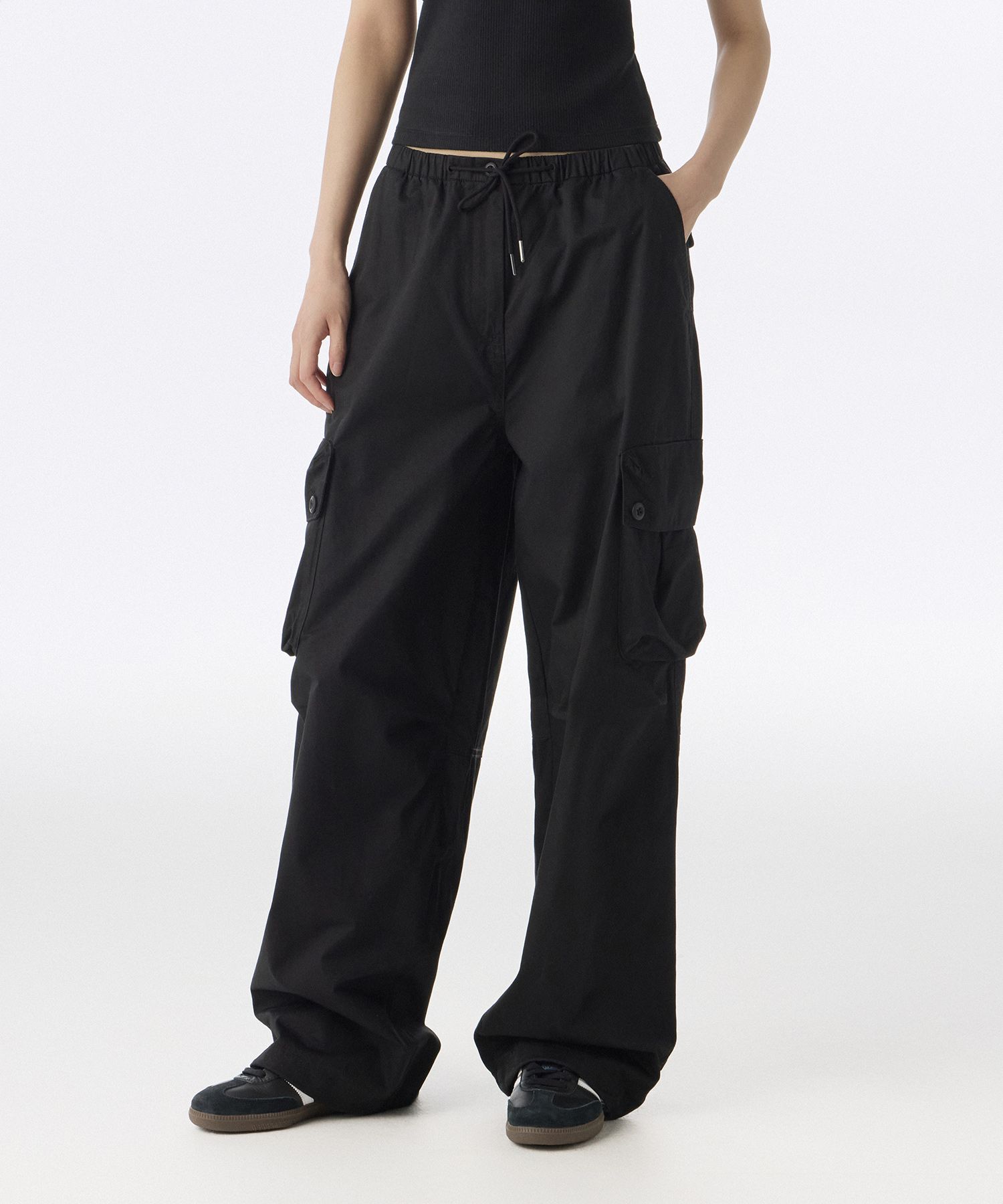 ★MUSINSA STANDARD★ Denim parachute cargo pants washed blac MUSINSA | MUSINSA STANDARD Denim parachute pants [washed black]