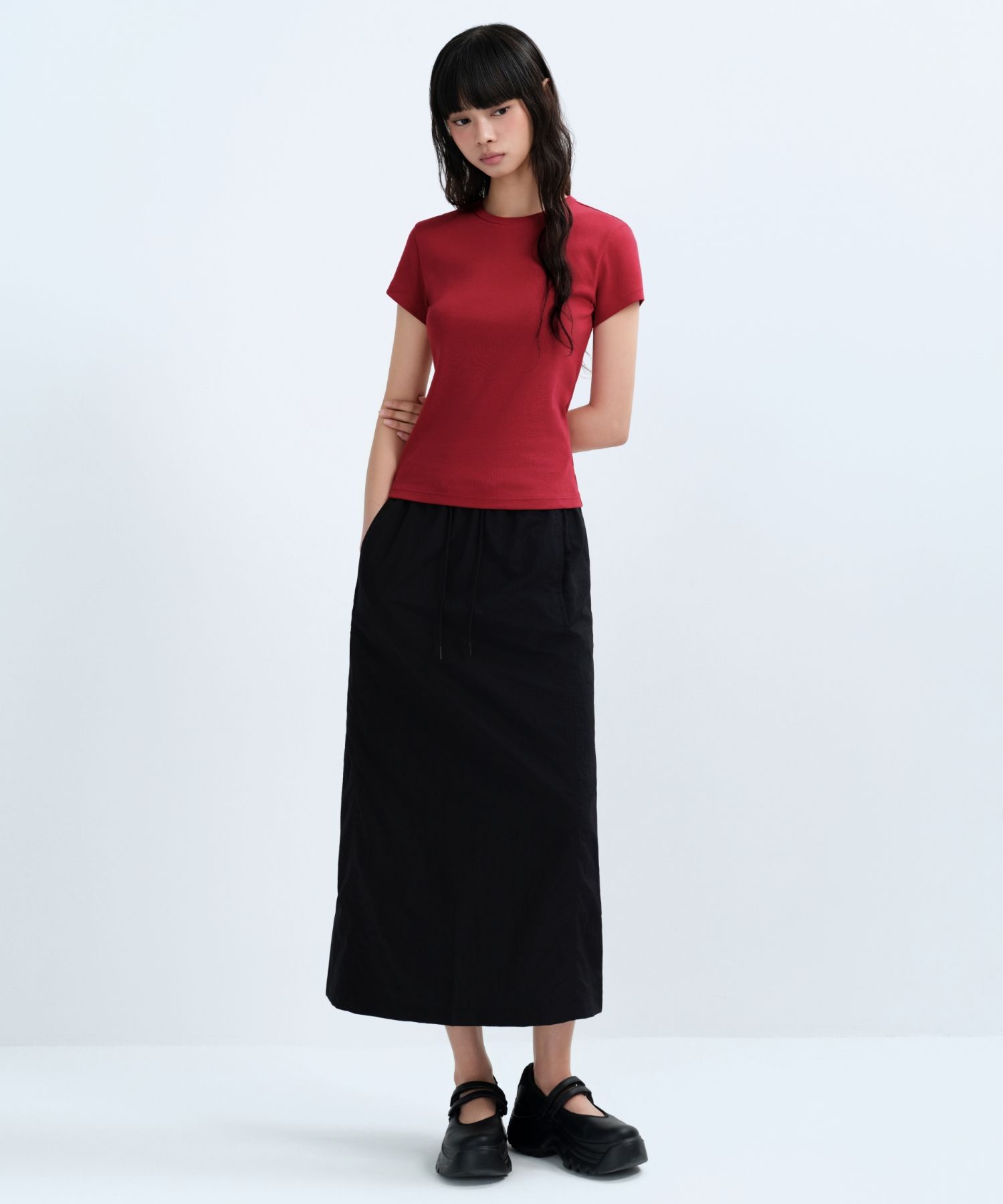 スカート musinsastandardwoman Women's high waist long skirt grey MWAK MUSINSA | MUSINSA STANDARD WOMAN Women's Straight Maxi Skirt