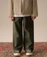 백 사틴 퍼티그 밴딩 팬츠 [카키]