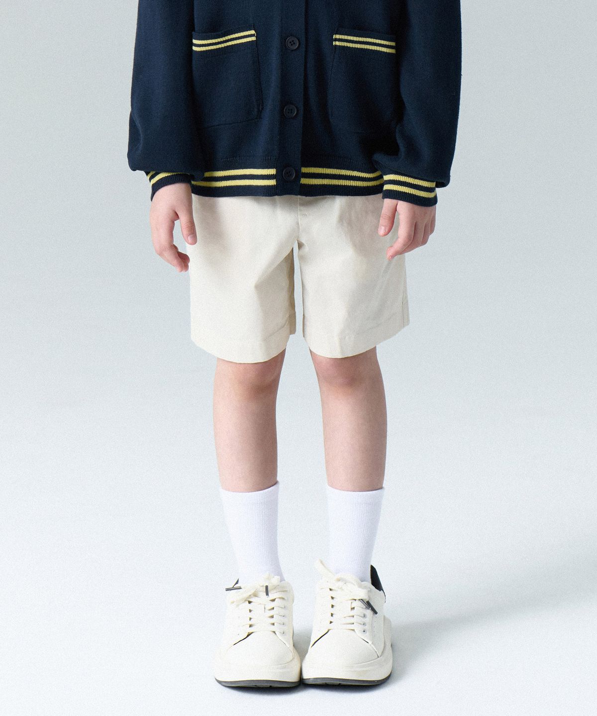 무신사 스탠다드 키즈(MUSINSA STANDARD KIDS) 밴딩 치노 쇼츠 [크림]
