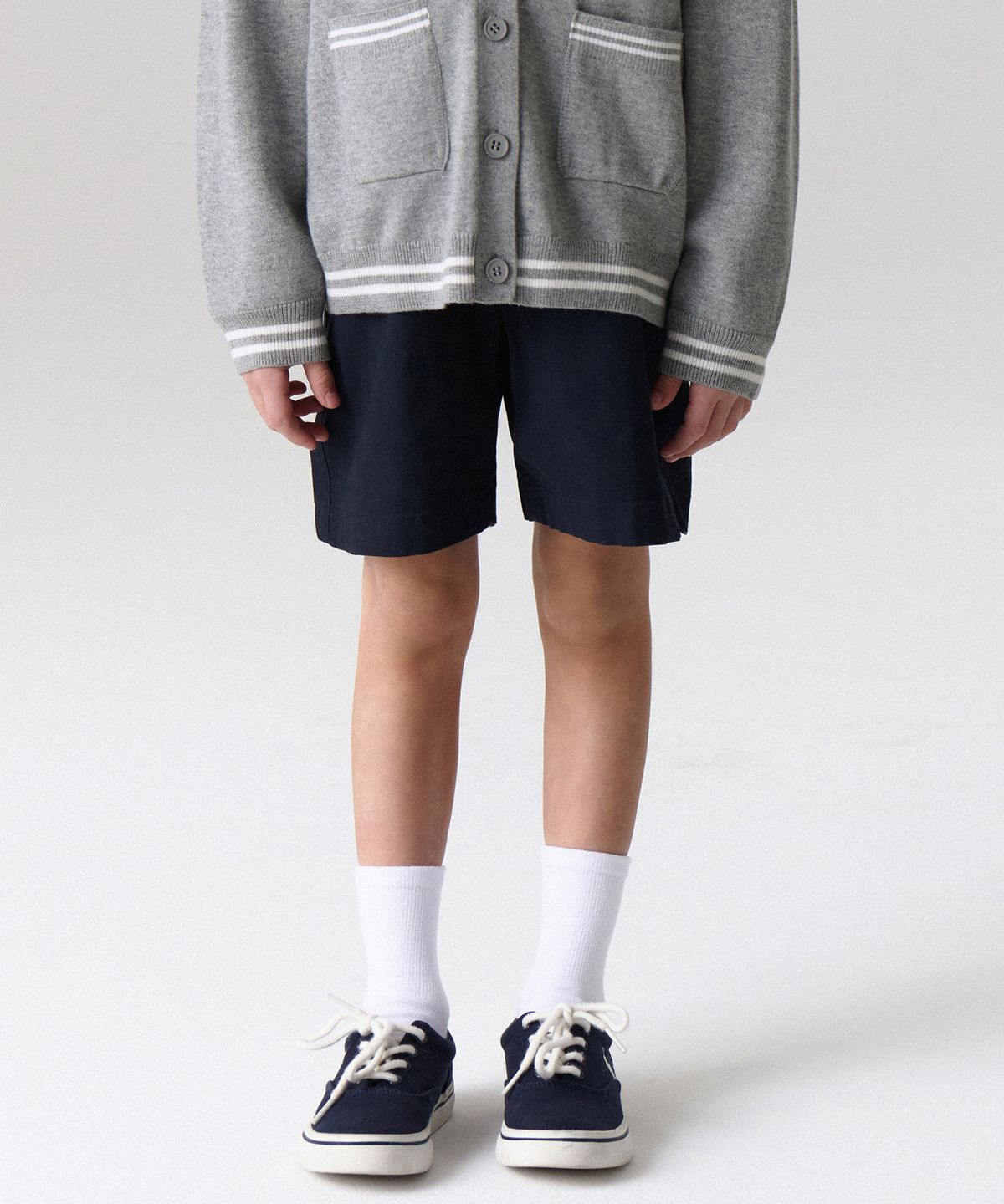 무신사 스탠다드 키즈(MUSINSA STANDARD KIDS) 밴딩 치노 쇼츠 [네이비]
